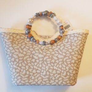 New Boutique Round Handle Bead Handbag